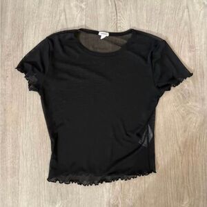 Garage Black Short Sleeve Top